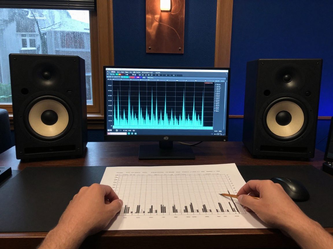 Mastering engineer compares loudness between two speaker pairs.